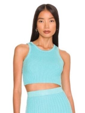 All the Ways Emily Blue Ribbed Tank Top